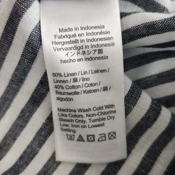 J.Crew Women's Striped Long Shirt Linen Blend Size L - Picture 4 of 6